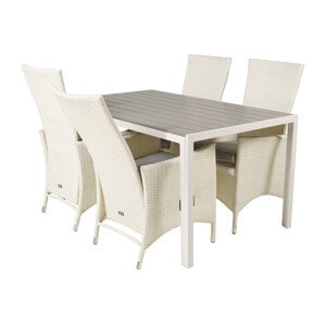 Asztal és szék garnitúra Dallas 2255 (Fehér + Szürke)