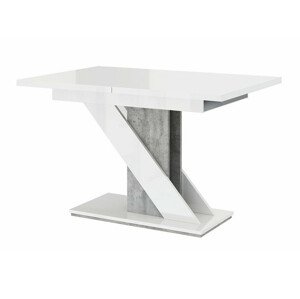 Asztal Goodyear 105 (Fényes fehér + Beton)