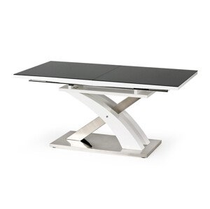 Asztal Houston 295 (Fényes fekete + Fehér + Ezüst)