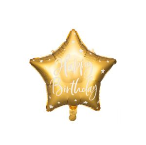"Boldog születésnapot" fólia léggömb - arany csillag