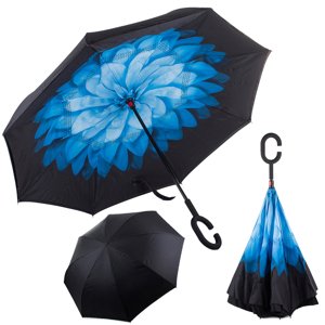 Fordítva összecsukható esernyő, kék