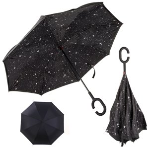 Fordítva összecsukható esernyő, fekete