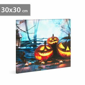 Halloween-i LED-es hangulatkép fali akasztóval (2 x AA, 30 x 30 cm)