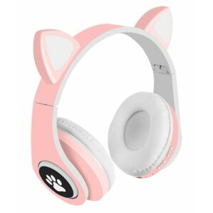 Vezeték nélküli fejhallgató macskafüllel - rózsaszín