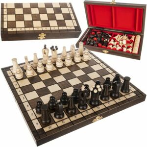 2 az 1-ben fa sakk és dáma játék (31x31cm)