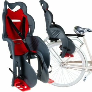 Biciklire rögzíthető gyerekülés - szürke/piros