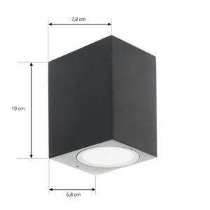 Prios Tetje kültéri fali lámpa fekete szögl 10 cm