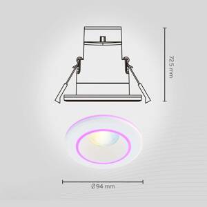 Calex Smart Halo beépített downlight CCT RGB fehér