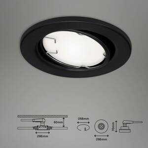 LED beépíthető lámpa Fit Move S, 3-as klt, fekete
