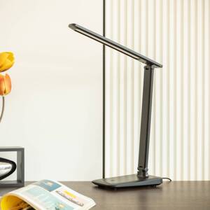 Lindby Leontina LED asztali lámpa, fekete, CCT