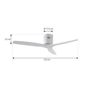 Lucande mennyezeti ventilátor Vindur, fehér, egyenáramú, csendes, Ø 132 cm