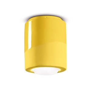 PI mennyezeti lámpa, hengeres, Ø 12,5 cm, sárga színű
