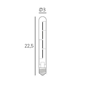 LED izzó Long Tube 225, E27, 3,5 W, 2200 K, dimmelhető