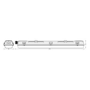 LEDVANCE Submarine PCR 60 G13 G13 T8 840 2x7W nedvességálló lámpatest