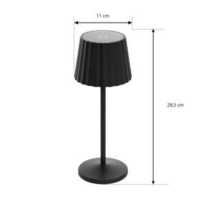 Lindby LED-es újratölthető asztali lámpa Esali, fekete, 2 darabos szett