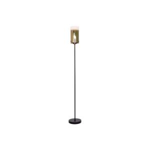 Ventotto állólámpa, fekete/arany, magasság 165 cm, fém/üveg