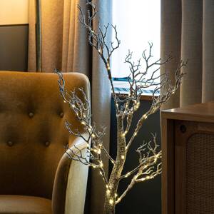 Tora Tree LED fa, barna/fehér hóval borított