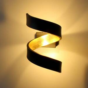 LED fali lámpa Helix, fekete-arany, 17 cm