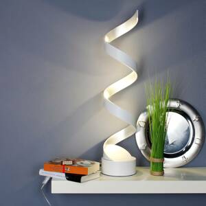 Helix LED lámpa, magassága 66 cm, fehér-ezüst