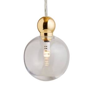 EBB & FLOW Uva M Függő lámpa, gömb arany, átlátszó