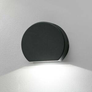 Kerek LED kültéri fali lámpa Pill sötét szürke
