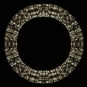 LED karácsonyi koszorú, fekete, 2 000 LED, Ø 75cm