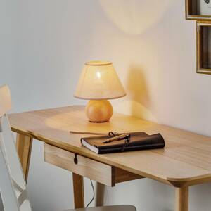 Envostar Gill asztali lámpa, natúr fa/búra bézs