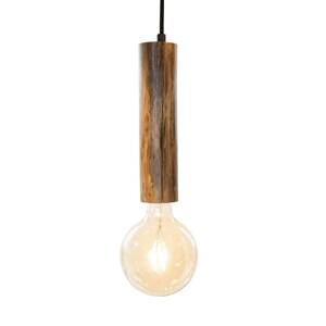 Függő lámpa Tronco, egy-izzós, fa függőrész 25 cm