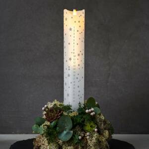 Sara Calendar LED gyertya fehér/romantikus 29 cm