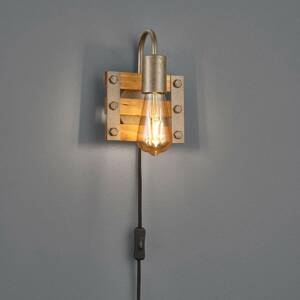 Fali lámpa Khan, vintage, kábel + dugó, egy izzós