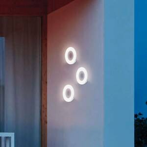 LED kültéri fali lámpa Santorini, fehér, kör alakú