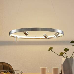 Lucande Paliva LED függő lámpa, 64 cm, nikkel
