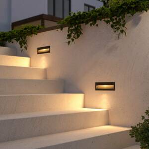 Sötét LED lámpa Loya, kívülről falra szerelhető